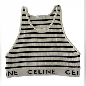 Celine Black and White Striped Tank